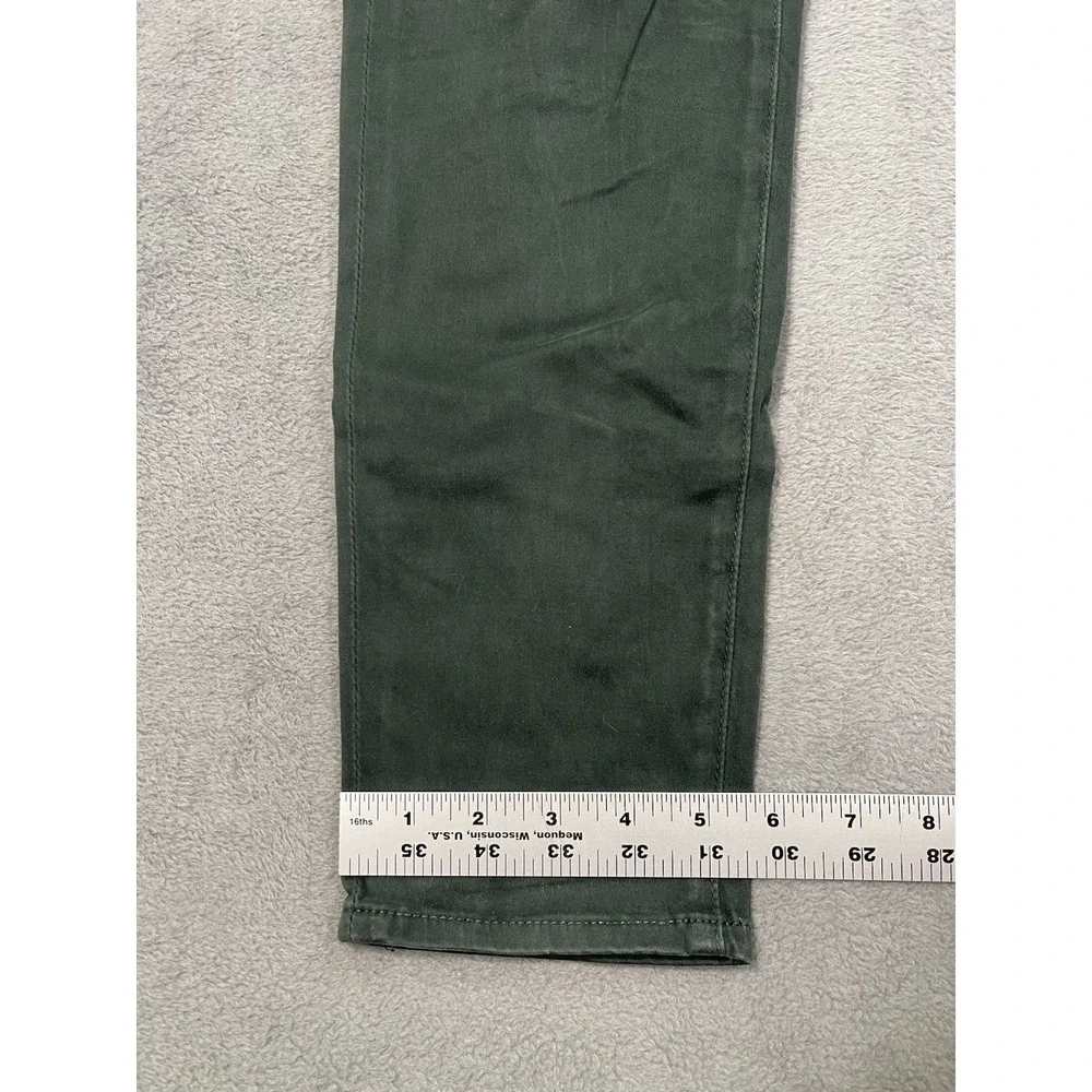 AG Adriano Goldschmied Chino Pants Womens 28R Green Soft Suede Skinny Ankle - Picture 6 of 9